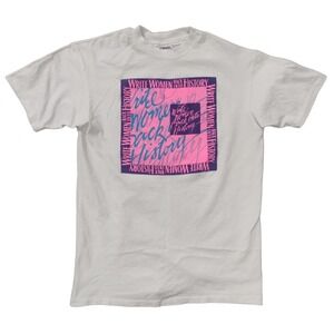 Hanes Unisex L 42-44 Beefy-T Vintage "Write Women Back Into History" Graphic Tee